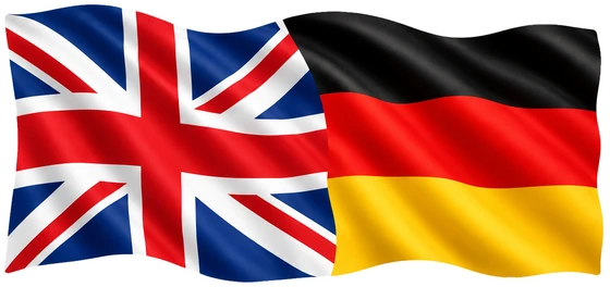 Britská a nemecká vlajka